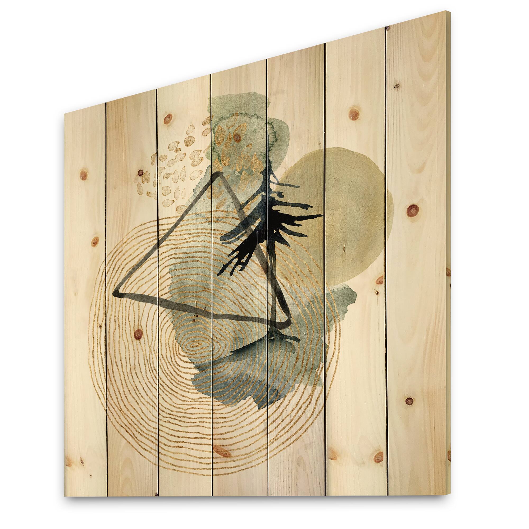 Designart - Abstract Landscape Of Mountains Moon and Tree